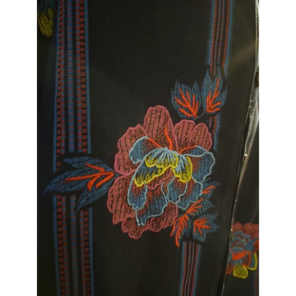 HEARTS OF PALM Blue Embroidered lined Floral Jacket Womens size 16 - Picture 3 of 7